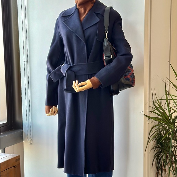Theory Jackets & Blazers - (New) THEORY Belt Wool And Cashmere-Blend Trench Coat